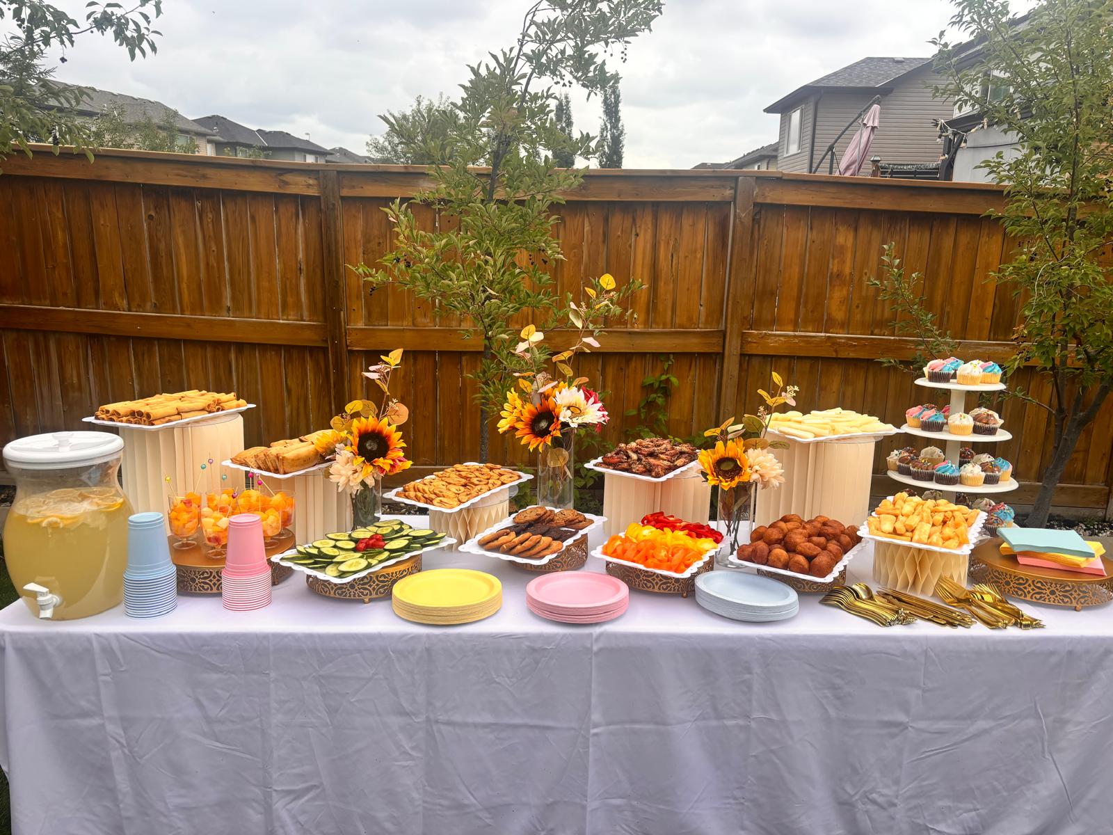 Outdoor catering setup